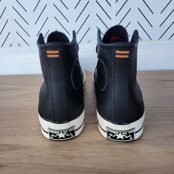 ⭐Converse Chuck 70 Hi Size 6 Men Shoes Black Leather Premium Sneakers A08637C - Picture 4 of 10